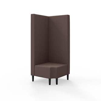 Snake kulmarahi 90° R 12, korkea selkänoja, jalat puuta, ik 43 cm