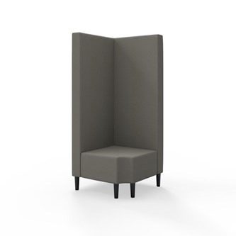 Snake kulmarahi 90° R 12, korkea selkänoja, jalat puuta, ik 43 cm