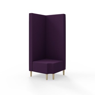 Snake kulmarahi 90° R 12, korkea selkänoja, jalat puuta, ik 43 cm