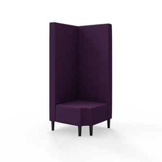 Snake kulmarahi 90° R 12, korkea selkänoja, jalat puuta, ik 43 cm