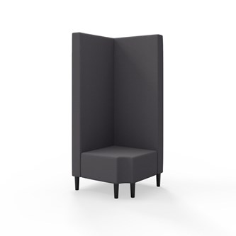 Snake kulmarahi 90° R 12, korkea selkänoja, jalat puuta, ik 43 cm