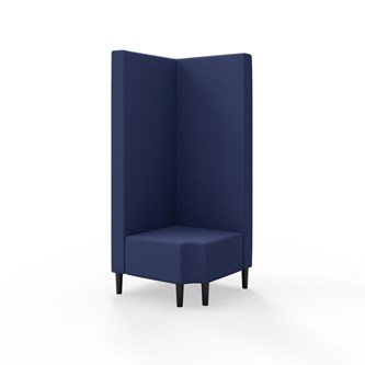 Snake kulmarahi 90° R 12, korkea selkänoja, jalat puuta, ik 43 cm