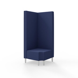 Snake kulmarahi 90° R 12, korkea selkänoja, jalat puuta, ik 43 cm