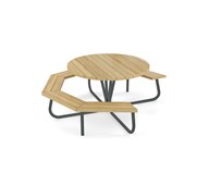 Rörvik piknikpöytä pyörätuolipaikalla, mänty, ø120 K 72 cm