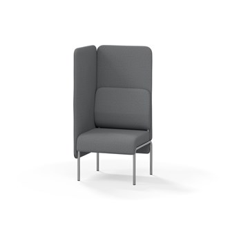 Adapt 60 sohva, korkea selkänoja, sivupaneeli oikealla, ik 45, K 128