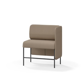 Adapt 90 sohva, matala selkänoja, sivupaneeli vasemmalla, ik 65, K 108