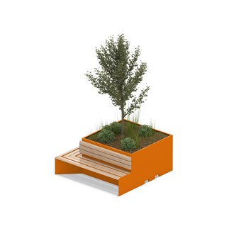 MeetUp istutusalue kulma penkillä ja selkänojalla