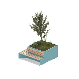 MeetUp istutusalue kulma penkillä ja selkänojalla