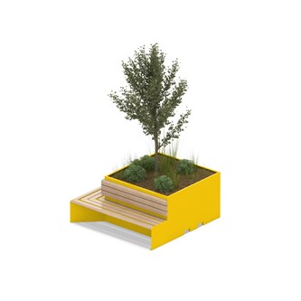 MeetUp istutusalue kulma penkillä ja selkänojalla