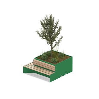 MeetUp istutusalue kulma penkillä ja selkänojalla