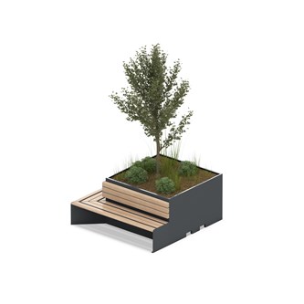 MeetUp istutusalue kulma penkillä ja selkänojalla