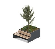 MeetUp istutusalue kulma penkillä ja selkänojalla