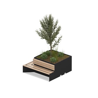 MeetUp istutusalue kulma penkillä ja selkänojalla