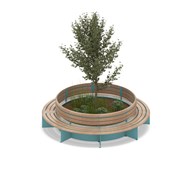 MeetUp pyöreä puistosohva istutusaltaalla