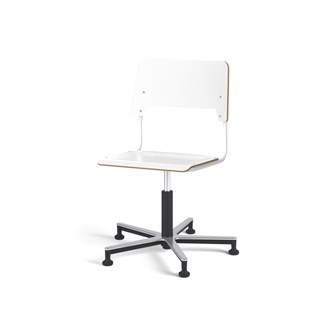 Como FSC BX tuoli, matala kaasujousi, iso istuin, aluristikko liukutassuilla, valkoinen runko