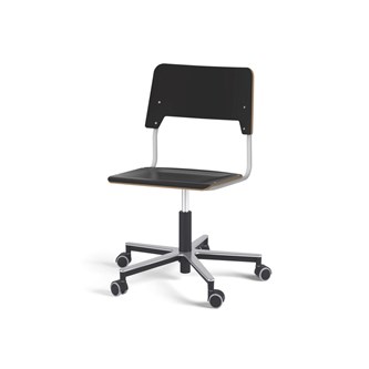 Como FSC tuoli, matala kaasujousi, iso istuin, aluristikko pyörillä, hopea runko