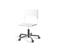 Como FSC BX tuoli, matala kaasujousi, iso istuin, aluristikko pyörillä, valkoinen runko