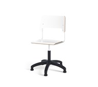 Como FSC BX tuoli, matala kaasujousi, iso istuin, muoviristikko liukutassuilla, valkoinen runko