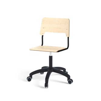 Como FSC BX tuoli, korkea kaasujousi, iso istuin, muoviristikko pyörillä, musta runko