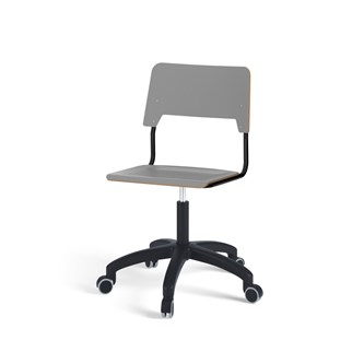 Como FSC BX tuoli, korkea kaasujousi, iso istuin, muoviristikko pyörillä, musta runko