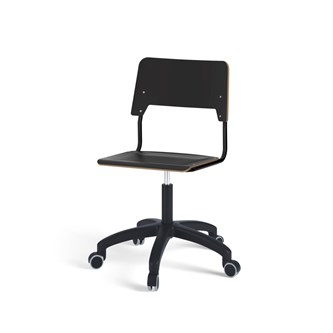 Como FSC BX tuoli, korkea kaasujousi, iso istuin, muoviristikko pyörillä, musta runko