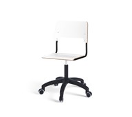 Como FSC BX tuoli, matala kaasujousi, iso istuin, muoviristikko pyörillä, musta runko