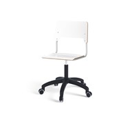 Como FSC tuoli, matala kaasujousi, iso istuin, muoviristikko pyörillä, hopea runko