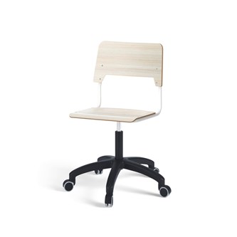 Como FSC BX tuoli, korkea kaasujousi, iso istuin, muoviristikko pyörillä, valkoinen runko
