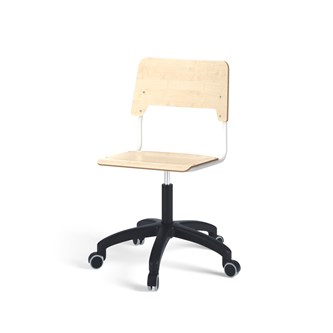 Como FSC BX tuoli, korkea kaasujousi, iso istuin, muoviristikko pyörillä, valkoinen runko