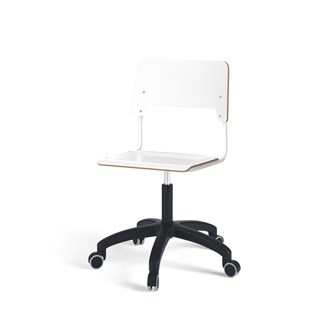 Como FSC BX tuoli, korkea kaasujousi, iso istuin, muoviristikko pyörillä, valkoinen runko