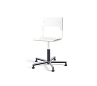 Como FSC BX tuoli, matala kaasujousi, medium istuin, aluristikko liukutassuilla, valkoinen runko