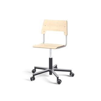 Como FSC tuoli, korkea kaasujousi, medium istuin, aluristikko pyörillä, hopea runko