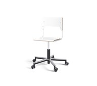 Como FSC BX tuoli, matala kaasujousi, medium istuin, aluristikko pyörillä, valkoinen runko