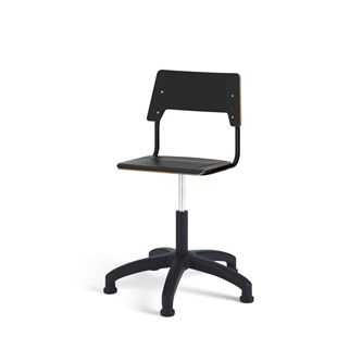 Como FSC BX tuoli, korkea kaasujousi, medium istuin, muoviristikko liukutassuilla, musta runko