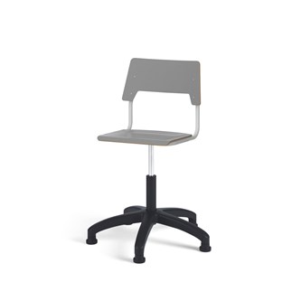 Como FSC tuoli, matala kaasujousi, medium istuin, muoviristikko liukutassuilla, hopea runko