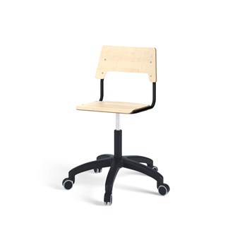 Como FSC BX tuoli, korkea kaasujousi, medium istuin, muoviristikko pyörillä, musta runko