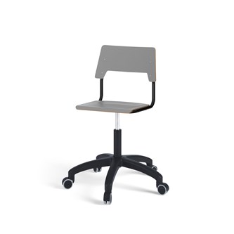 Como FSC BX tuoli, korkea kaasujousi, medium istuin, muoviristikko pyörillä, musta runko