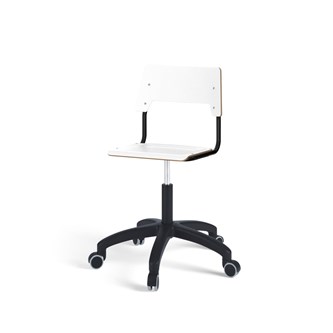 Como FSC BX tuoli, korkea kaasujousi, medium istuin, muoviristikko pyörillä, musta runko