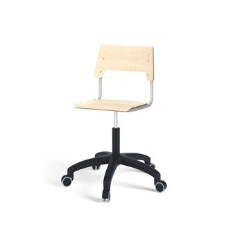 Como FSC tuoli, korkea kaasujousi, medium istuin, muoviristikko pyörillä, hopea runko