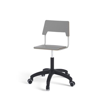 Como FSC tuoli, korkea kaasujousi, medium istuin, muoviristikko pyörillä, hopea runko