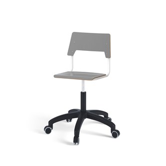 Como FSC BX tuoli, korkea kaasujousi, medium istuin, muoviristikko pyörillä, valkoinen runko