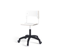 Como FSC BX tuoli, matala kaasujousi, medium istuin, muoviristikko pyörillä, valkoinen runko