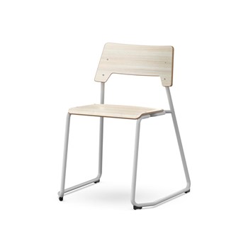 Como FSC tuoli, lenkkijalka, ik 45 cm, iso istuin, hopea runko