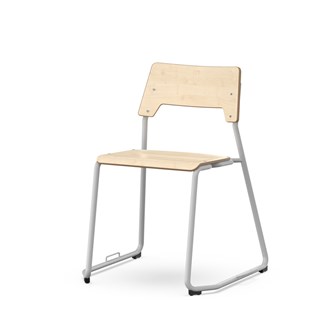 Como FSC BX tuoli, lenkkijalka, ik 45 cm, iso istuin, riviliittimellä, hopea runko