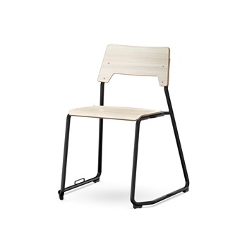 Como FSC BX tuoli, lenkkijalka, ik 45 cm, iso istuin, riviliittimellä, musta runko