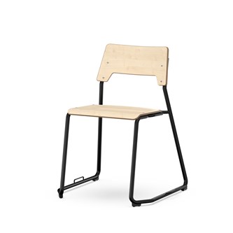Como FSC BX tuoli, lenkkijalka, ik 45 cm, iso istuin, riviliittimellä, musta runko