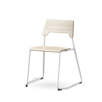 Como FSC BX tuoli, lenkkijalka, ik 45 cm, iso istuin, riviliittimellä, valkoinen runko
