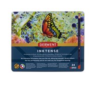 Mustevärikynä Derwent Inktense, 24 väriä x 3 ras