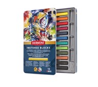 Musteväriliitu Derwent Inktense, 12 väriä x 6 ras