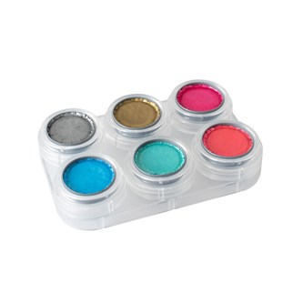 Kasvoväripaletti Grimas, helmiäisvärit, 6 väriä